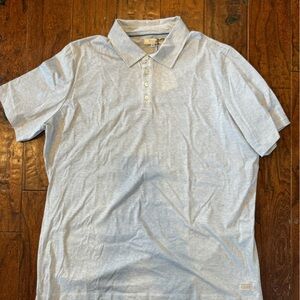 NWT Hagen Carmel Polo Collared Shirt Men XL Gray Striped Short Sleeve